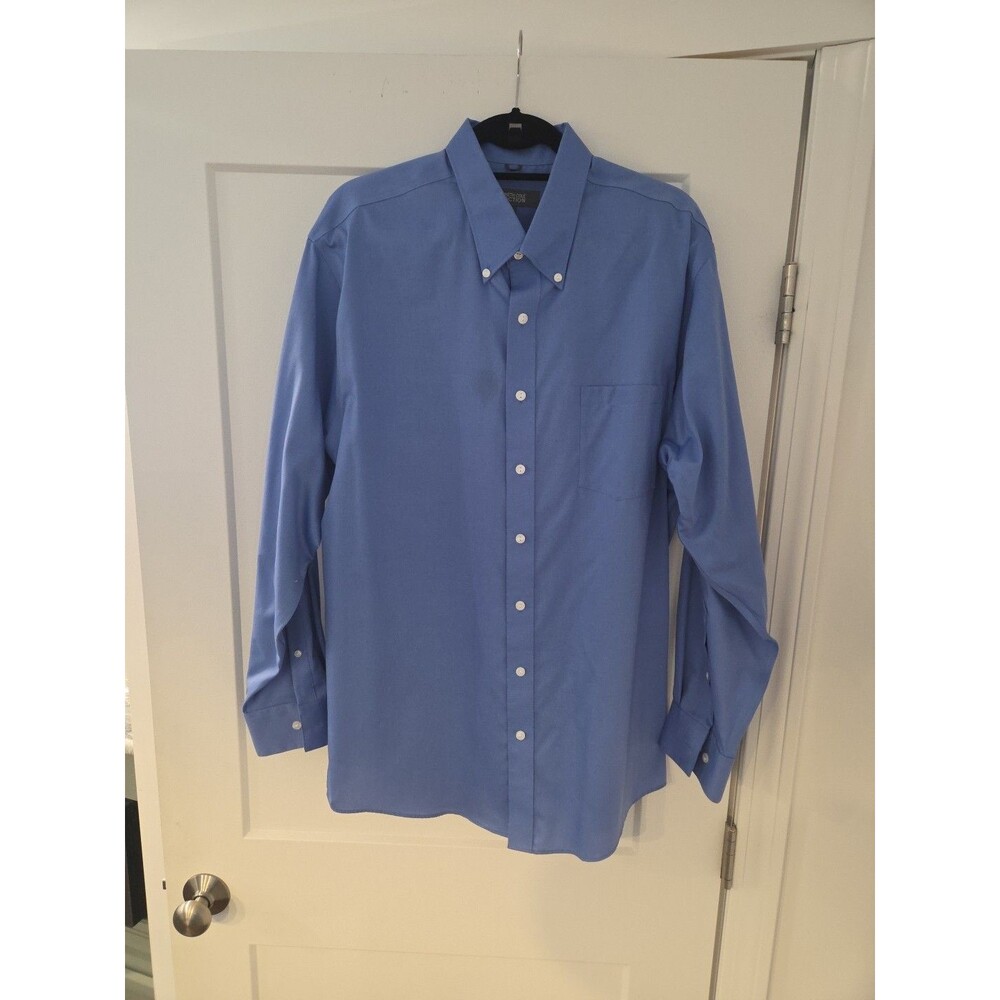 #152 Kenneth Cole Reaction Men's XL 17-17.5 34/35 Blue button up shirt